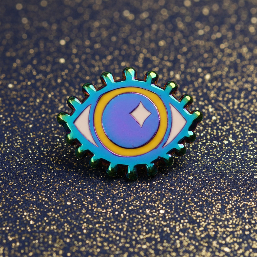 Rainbow Wide Eye Mini Pin
