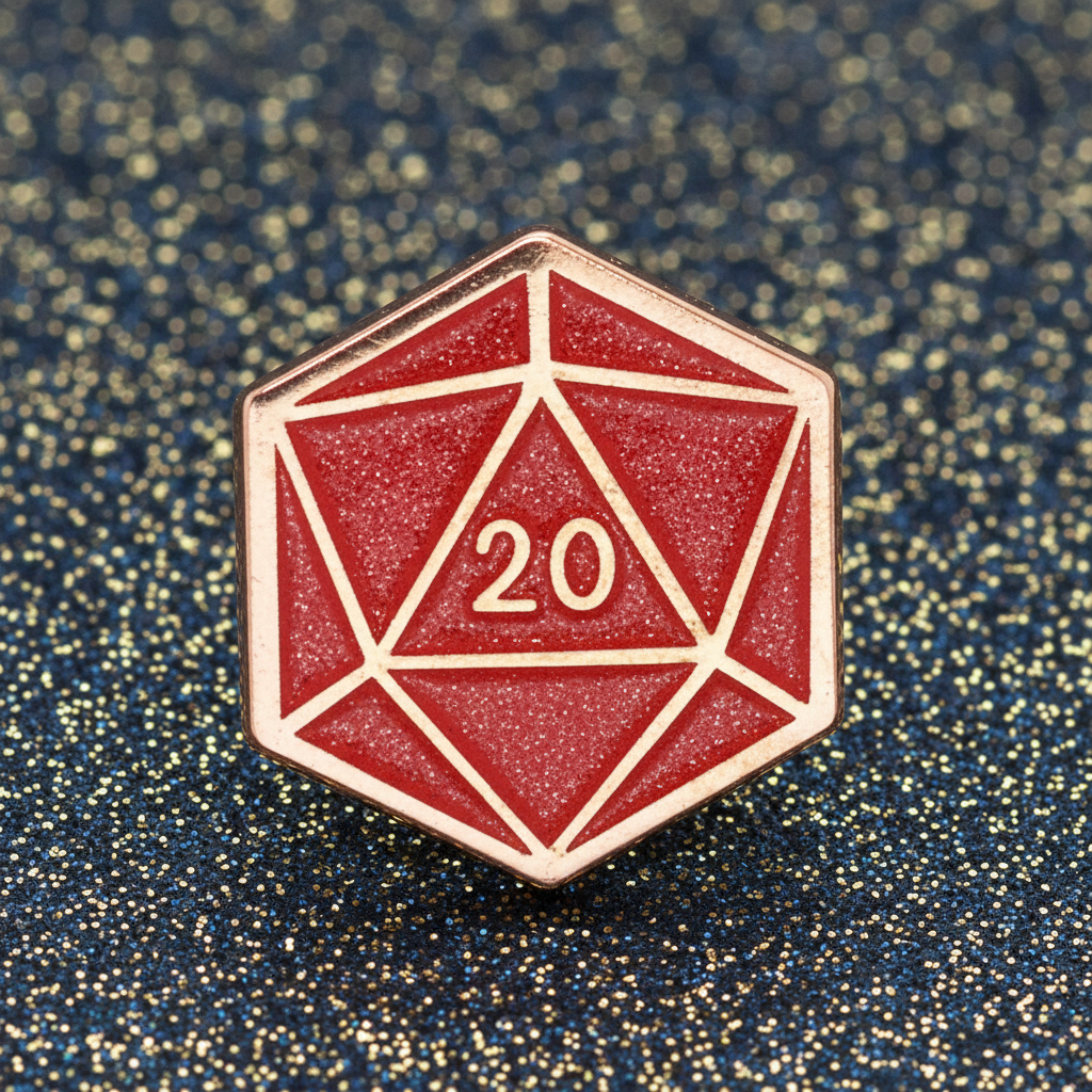 Red Dice D20 Mini Pin