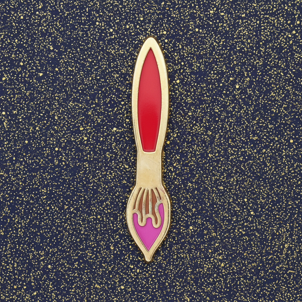 Red Paintbrush Mini Pin
