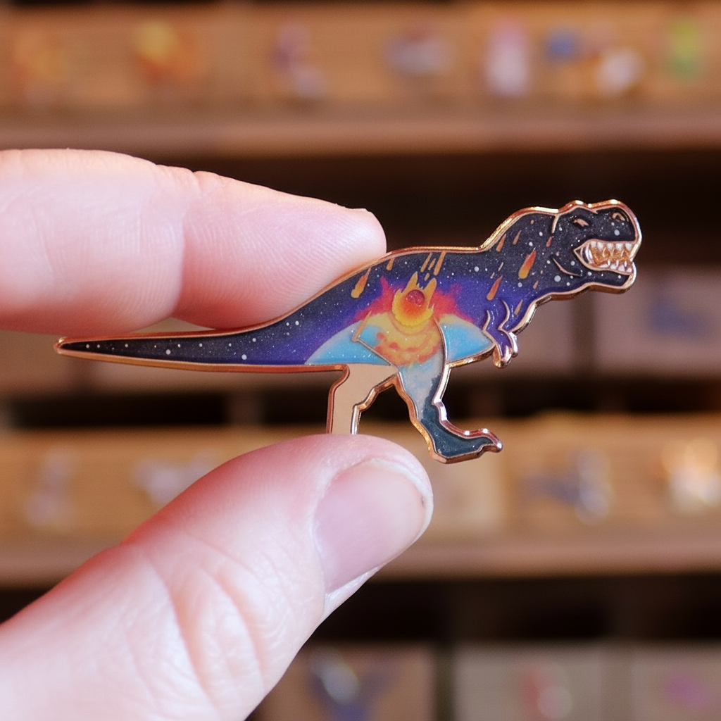T-Rex Meteor Enamel Pin