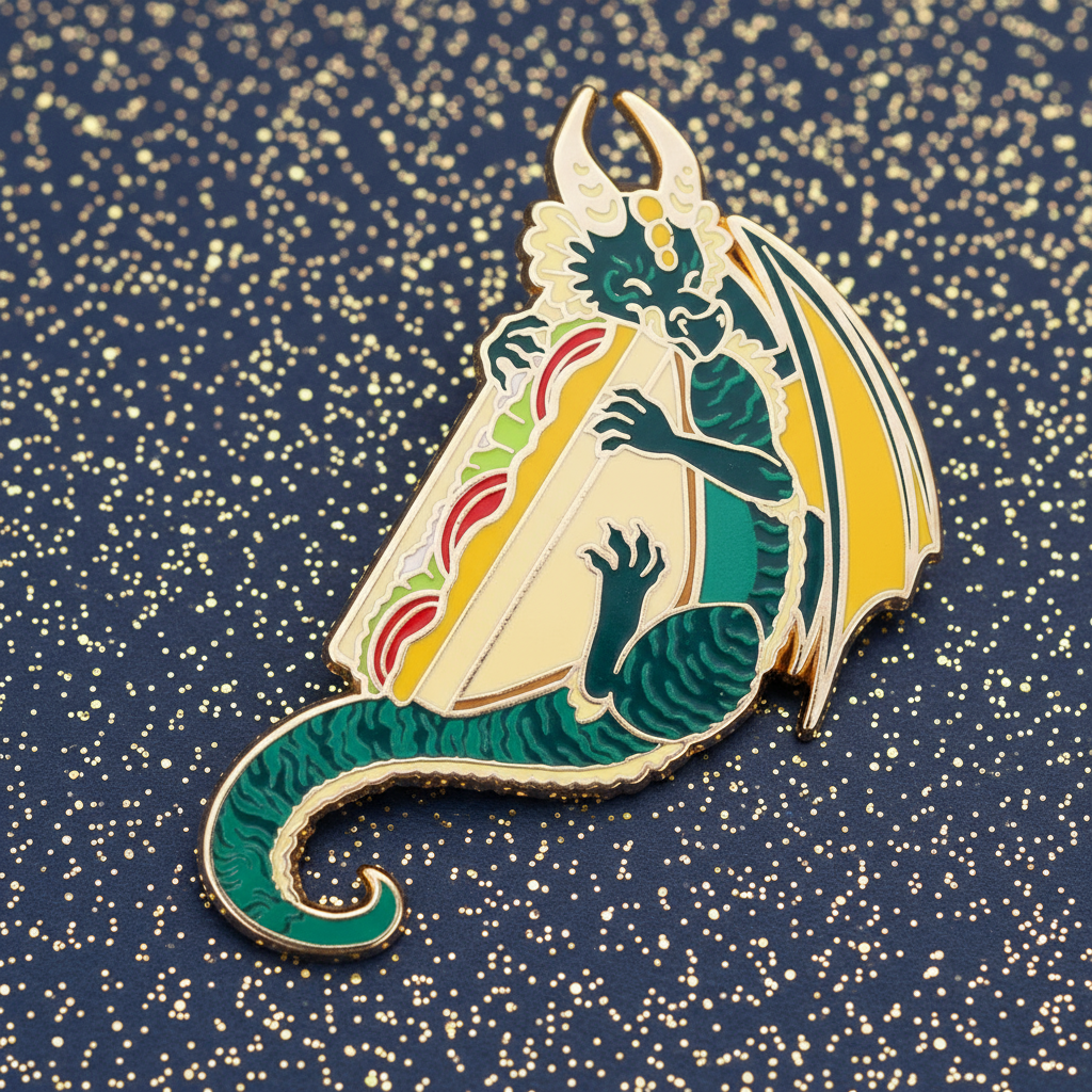 Sandwich Hoarder Dragon Enamel Pin