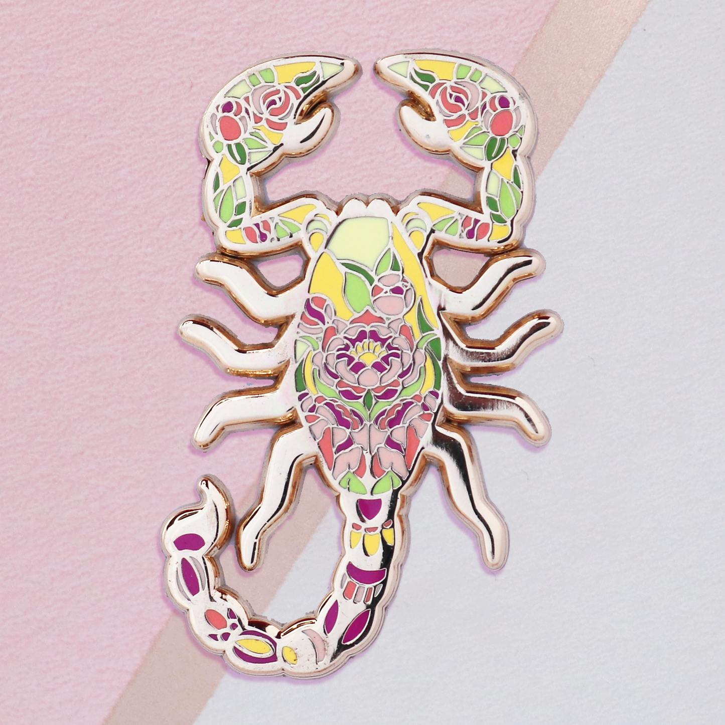 Scorpion Stained Glass Style Enamel Pin