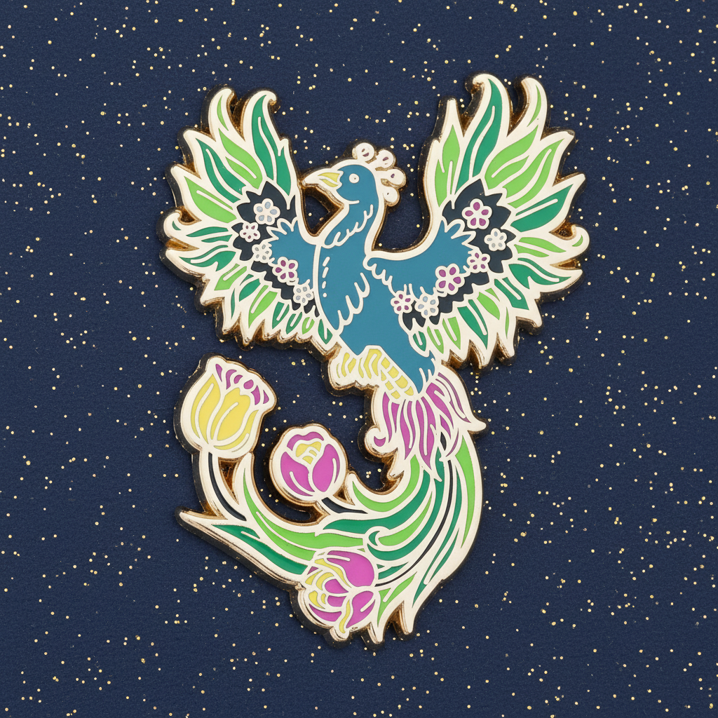 Spring Phoenix Enamel Pin