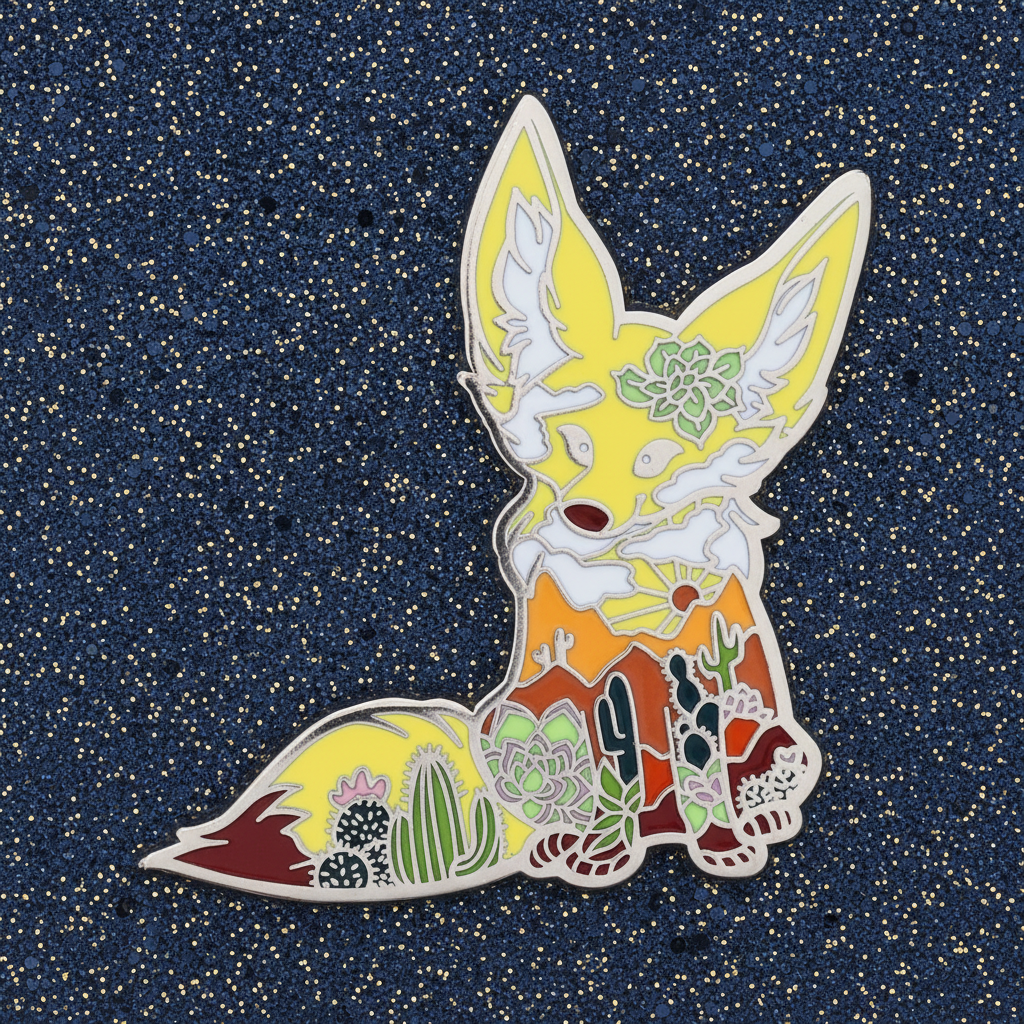 Summer Fox Enamel Pin