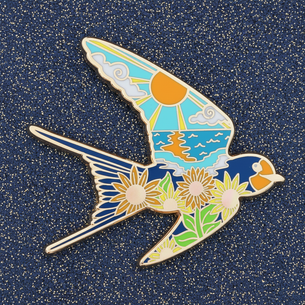 Swallow Summer Enamel Pin