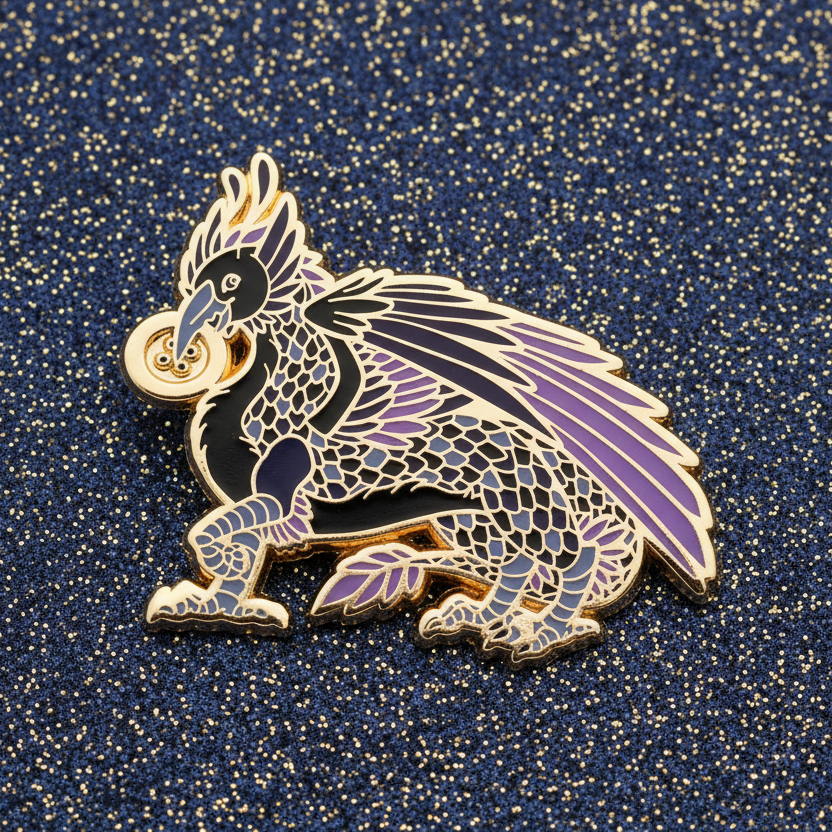 Trinket Button Dragon Enamel Pin