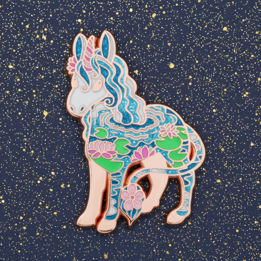 Unicorn Waterfall Enamel Pin