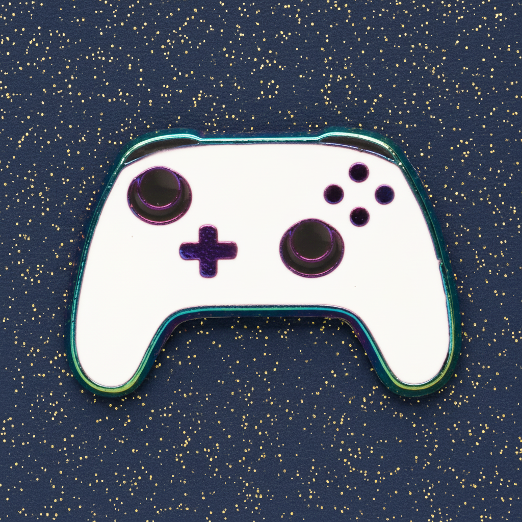 White Game Controller Mini Pin