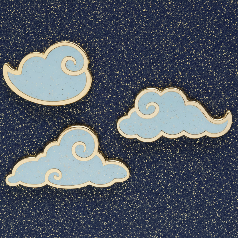 White Fluffy Cloud Mini Pin