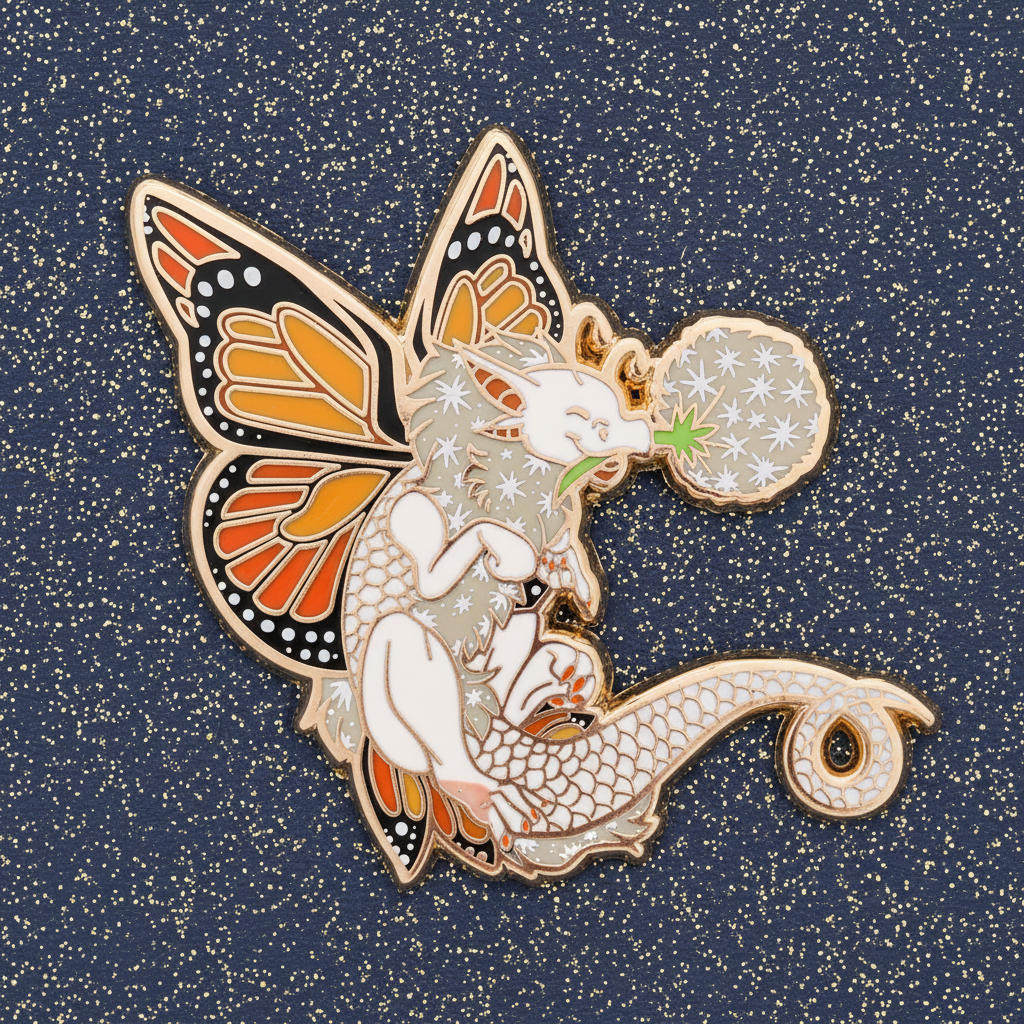 Wish Dandelion Dragon Enamel Pin