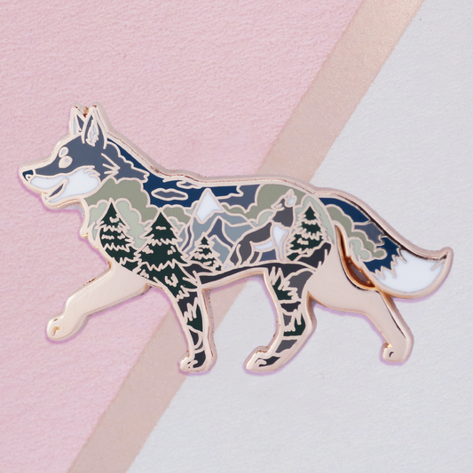 Wolf Enamel Pin