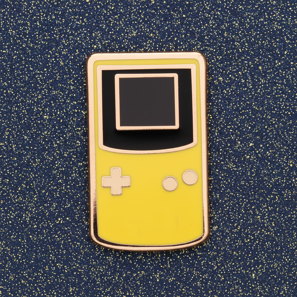 Yellow Handheld Game Console Mini Pin