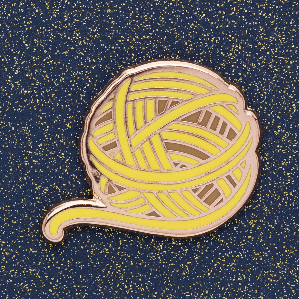 Yellow Yarn Mini Pin