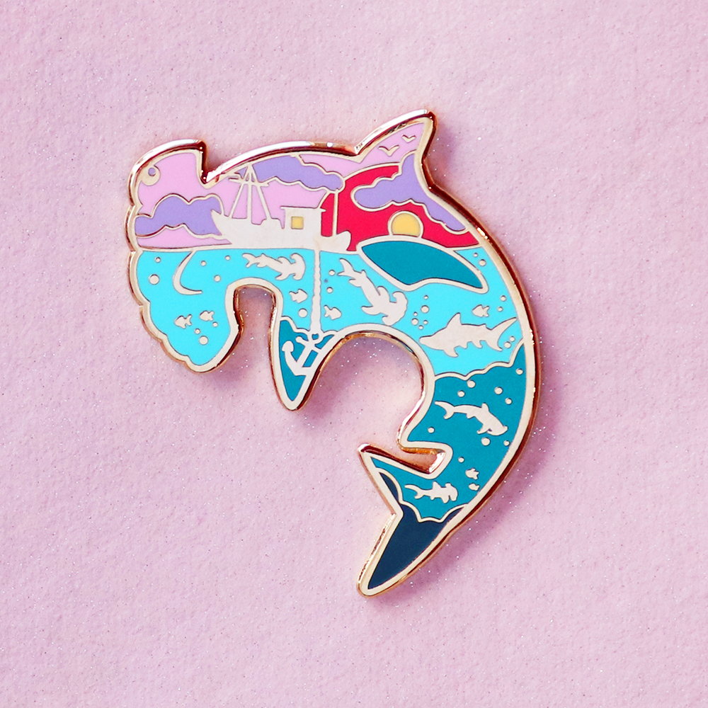 Shark Enamel Pin