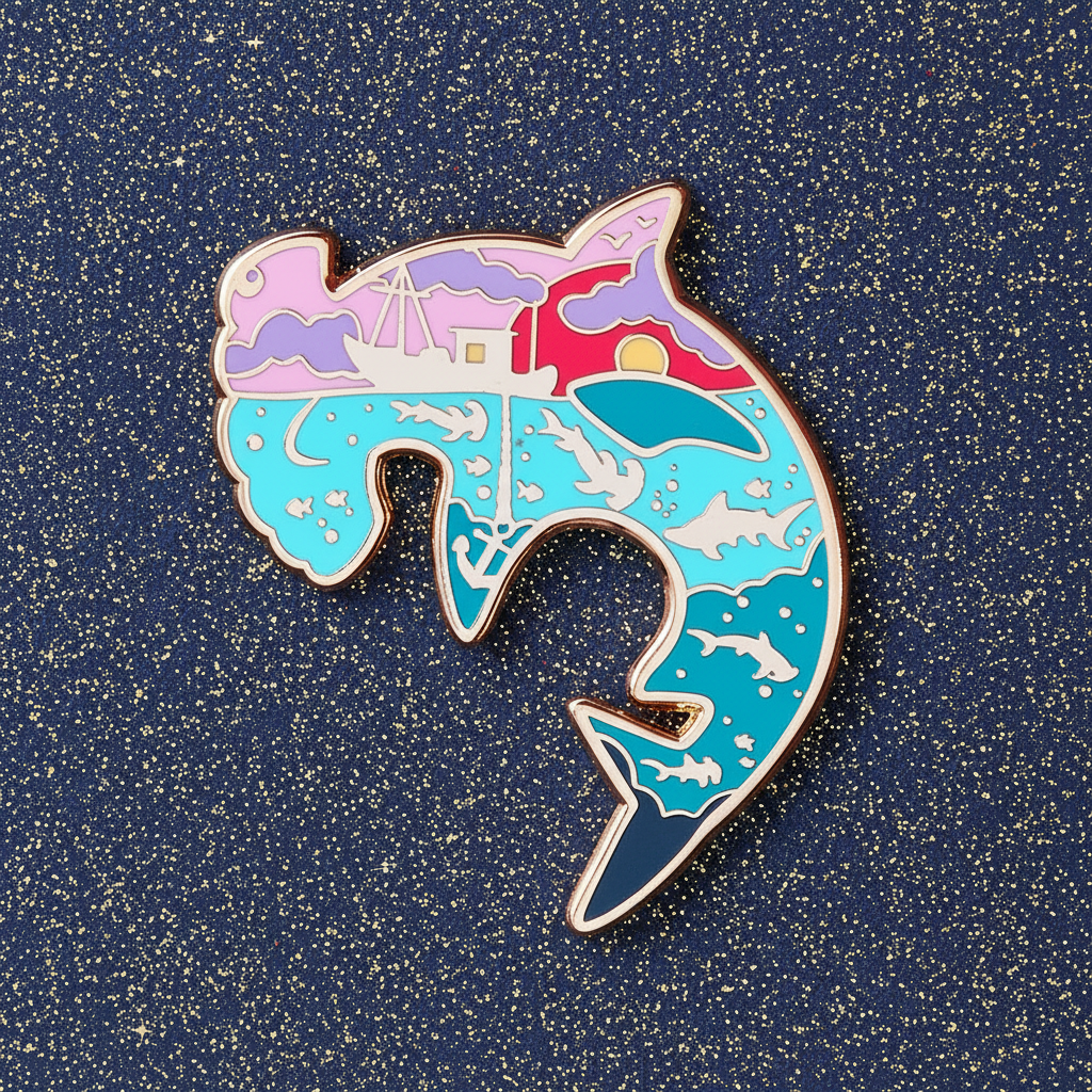 Shark Enamel Pin