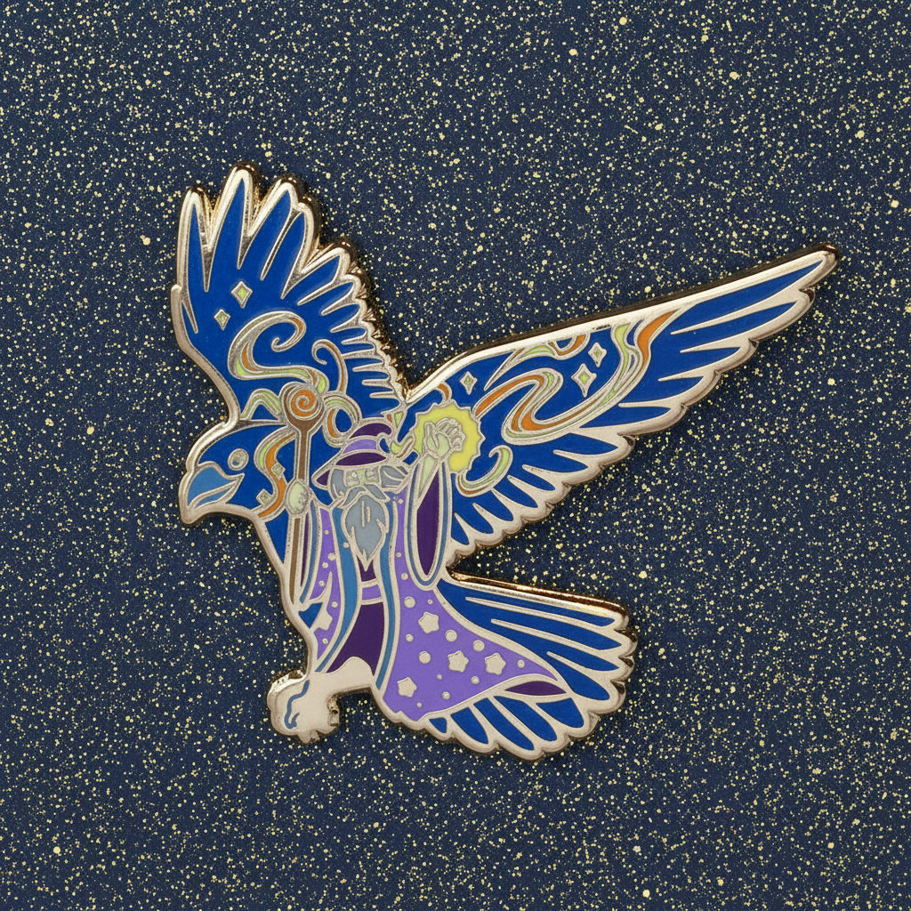 Wizard's Crow Enamel Pin