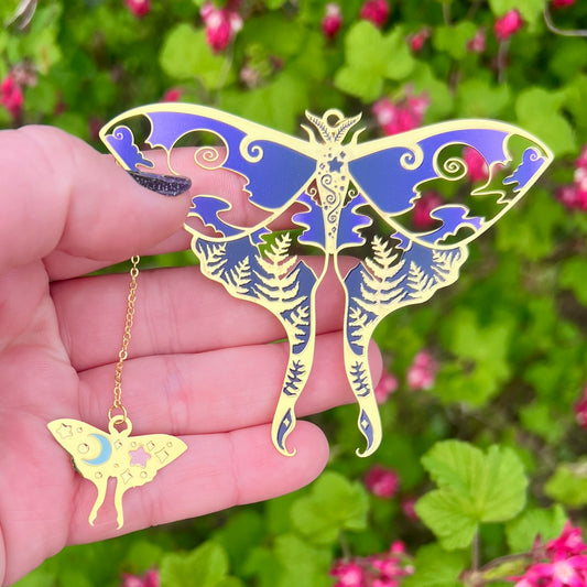 Lunar Moth Metal Bookmark