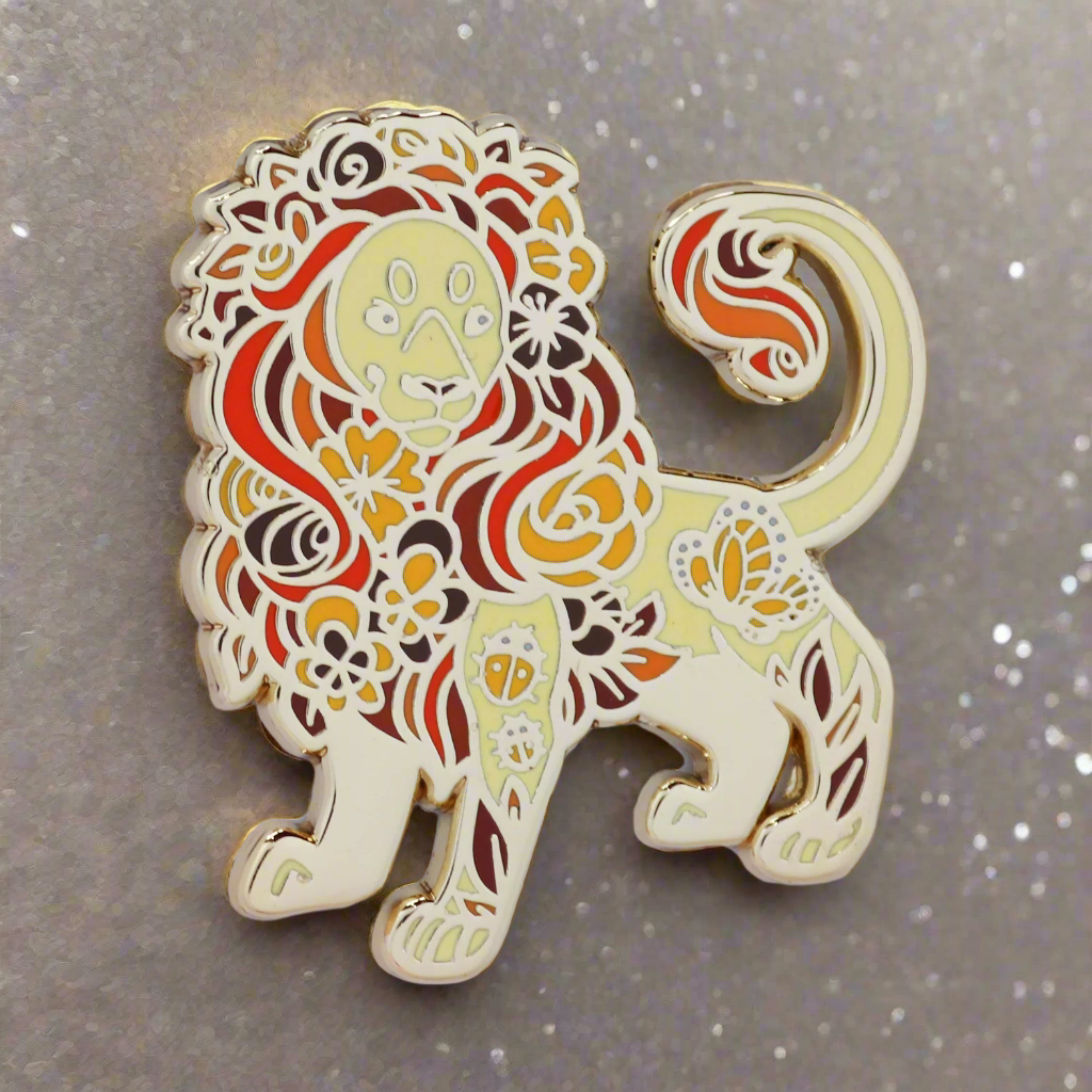 Autumn Lion Enamel Pin