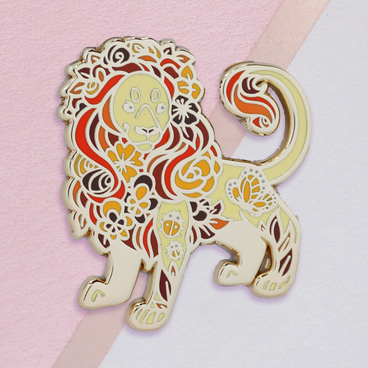Autumn Lion Enamel Pin