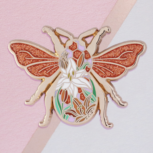 Bee Stained Glass Style Enamel Pin