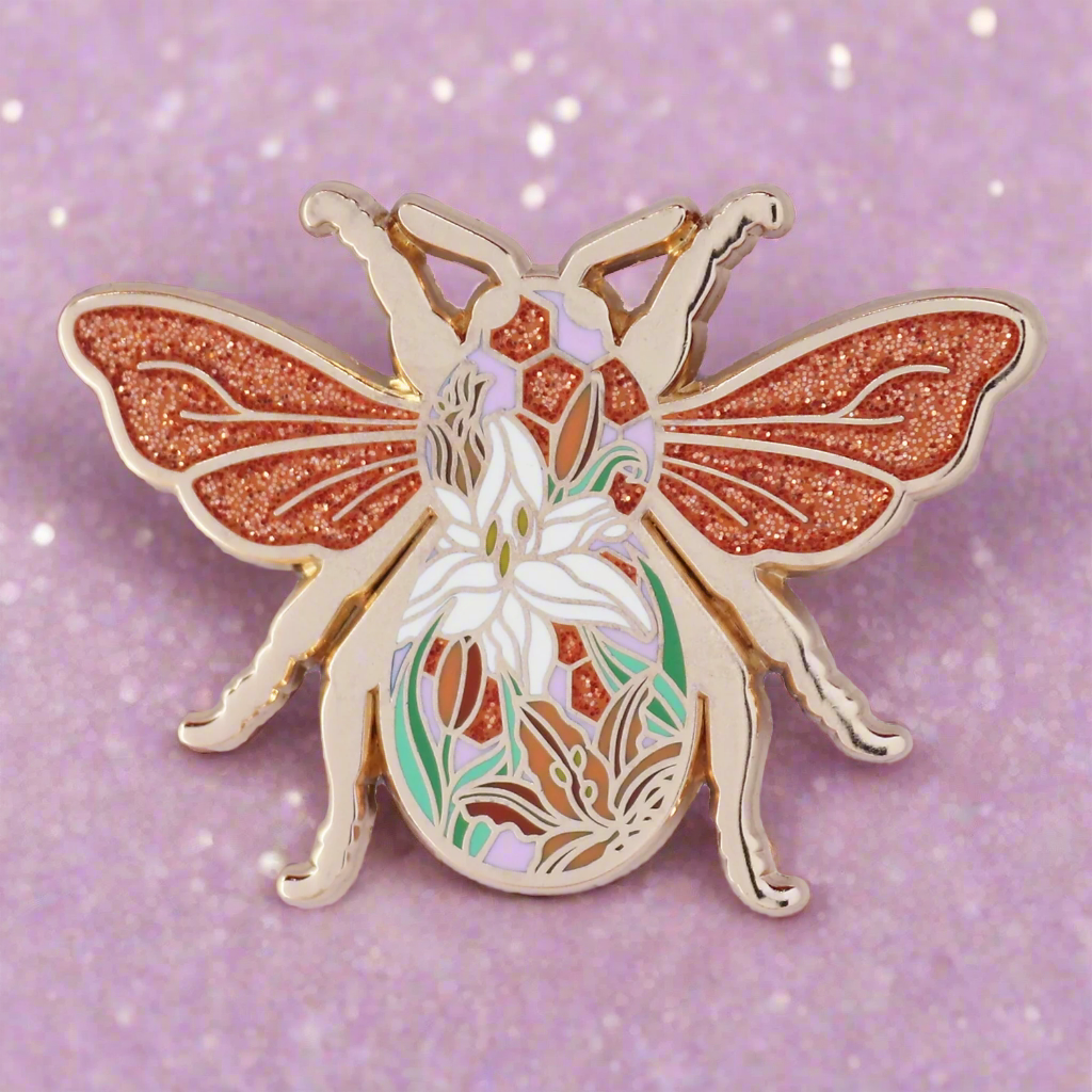 Bee Stained Glass Style Enamel Pin