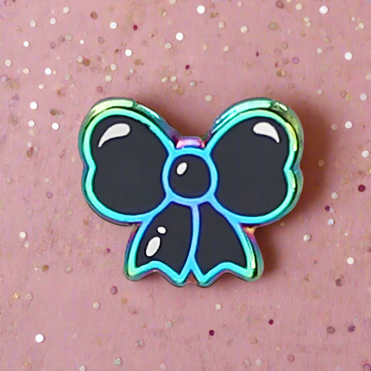 Black Bow Mini Pin