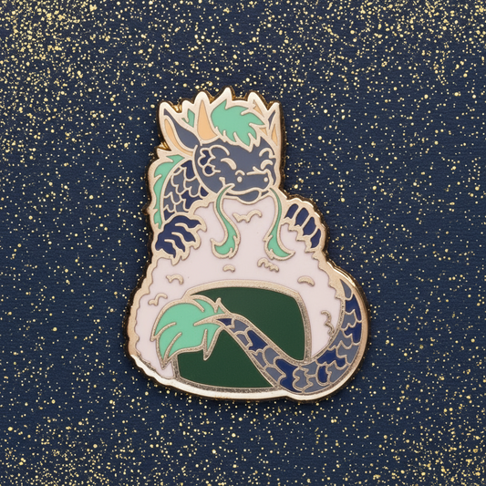 Blue Onigiri Dragon Enamel Pin
