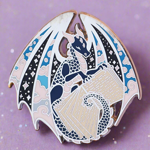 Blue Book Dragon Enamel Pin