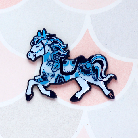 Blue Horse Enamel Pin