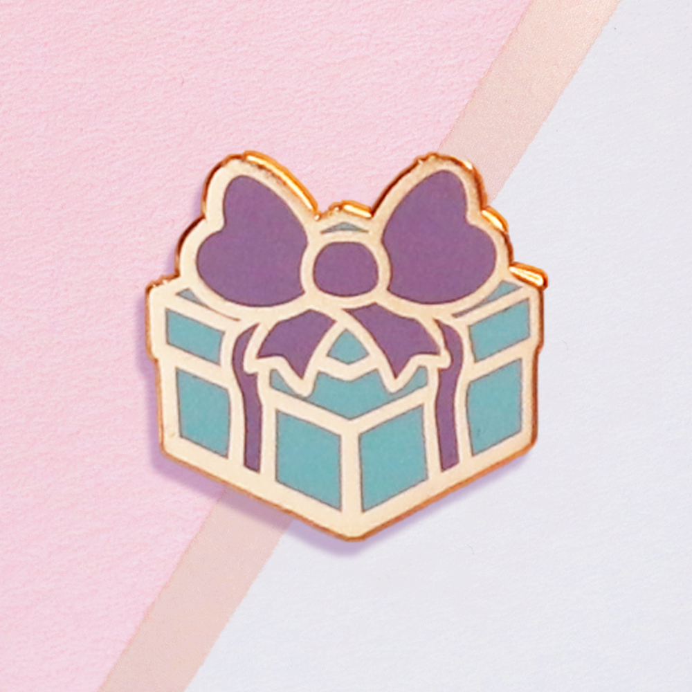 Blue Present Mini Pin