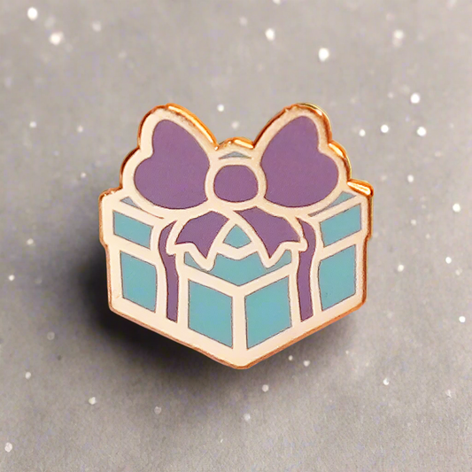 Blue Present Mini Pin
