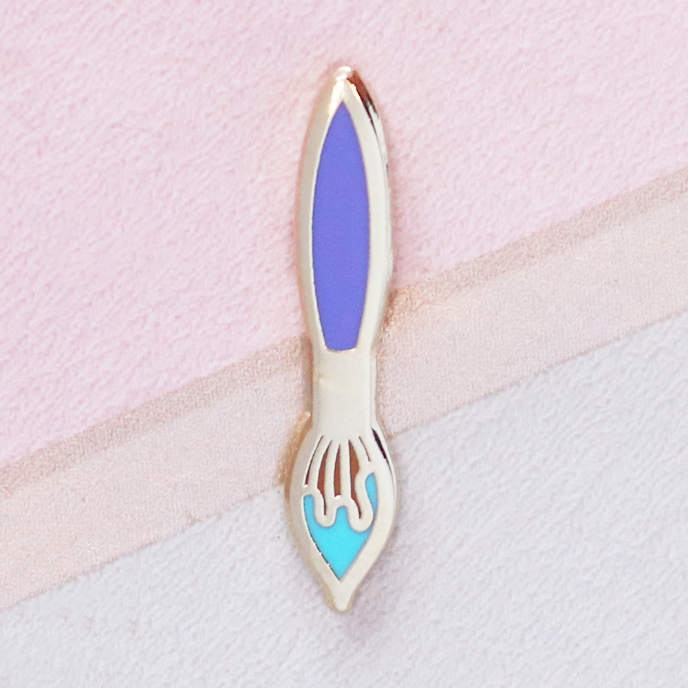 Purple Paintbrush Mini Pin
