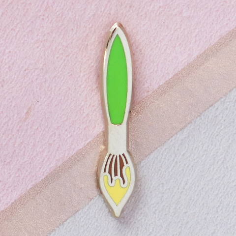 Green Paintbrush Mini Pin