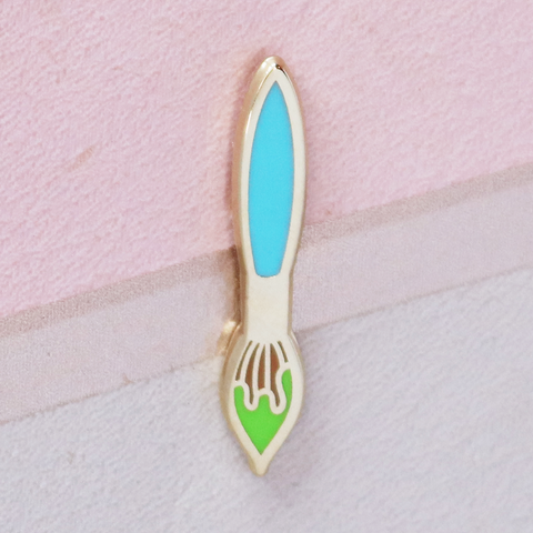 Blue Paintbrush Mini Pin