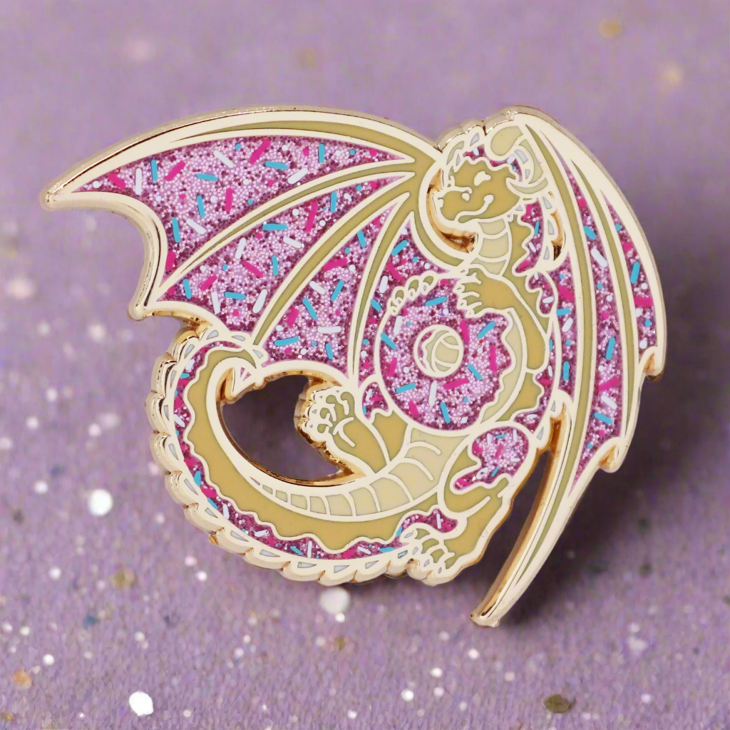 Doughnut Dragon Enamel Pin