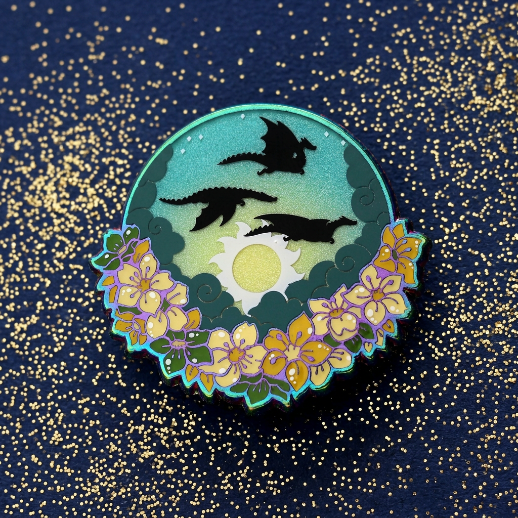 Western Dragons Skybound Silhouette Enamel Pin