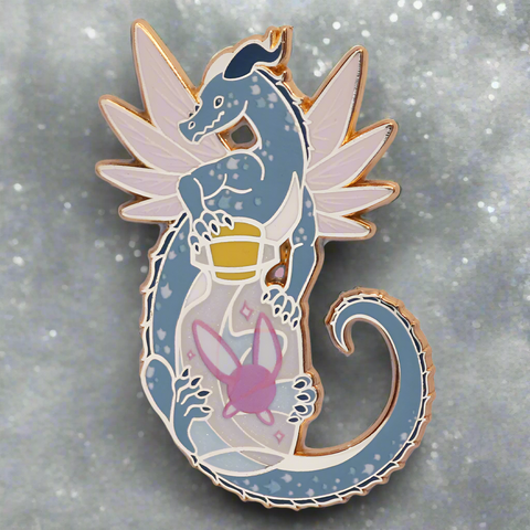 Bottled Fairy Hoarder Dragon Enamel Pin