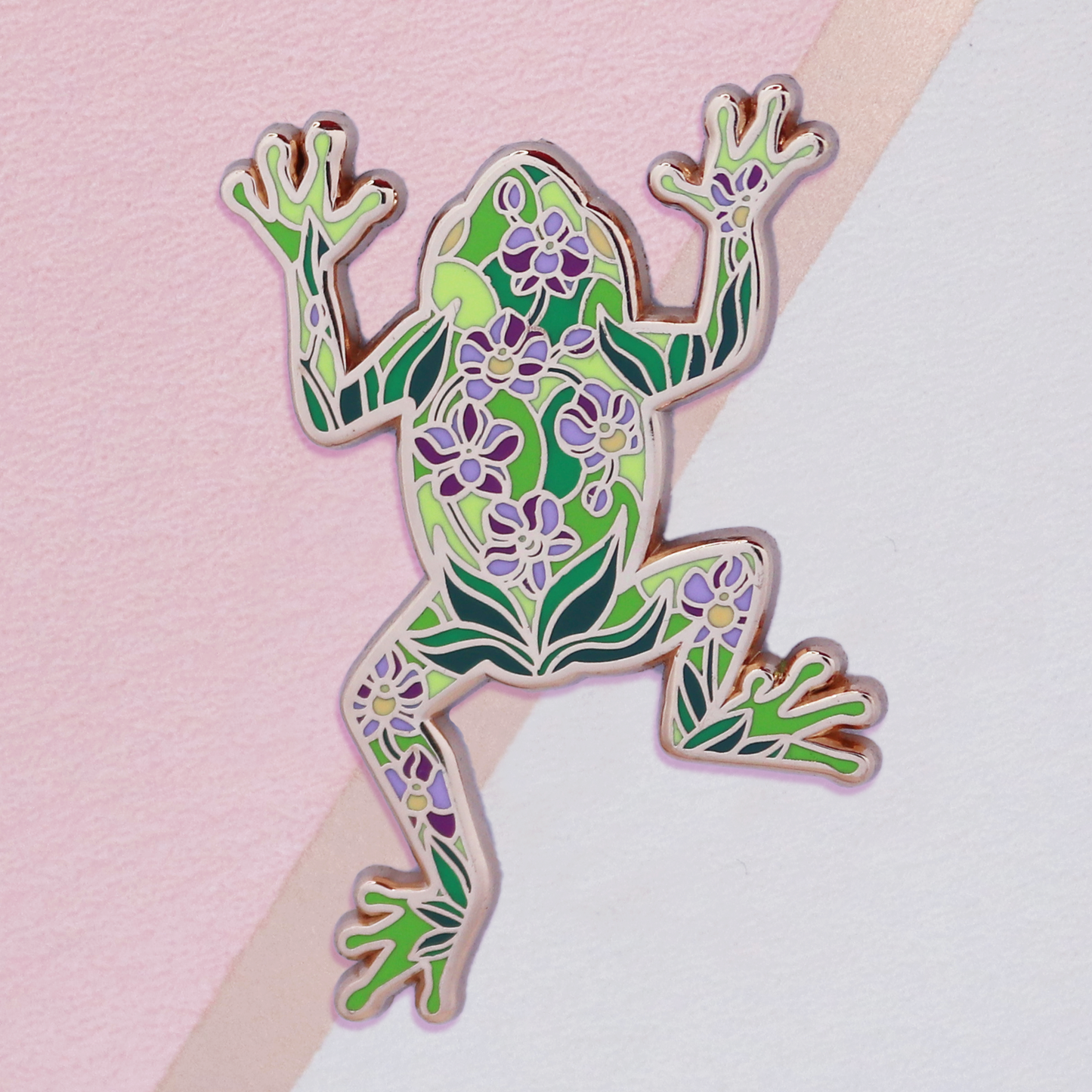 Frog Stained Glass Style Enamel Pin