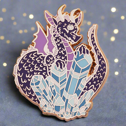 Crystal Dragon Enamel Pin