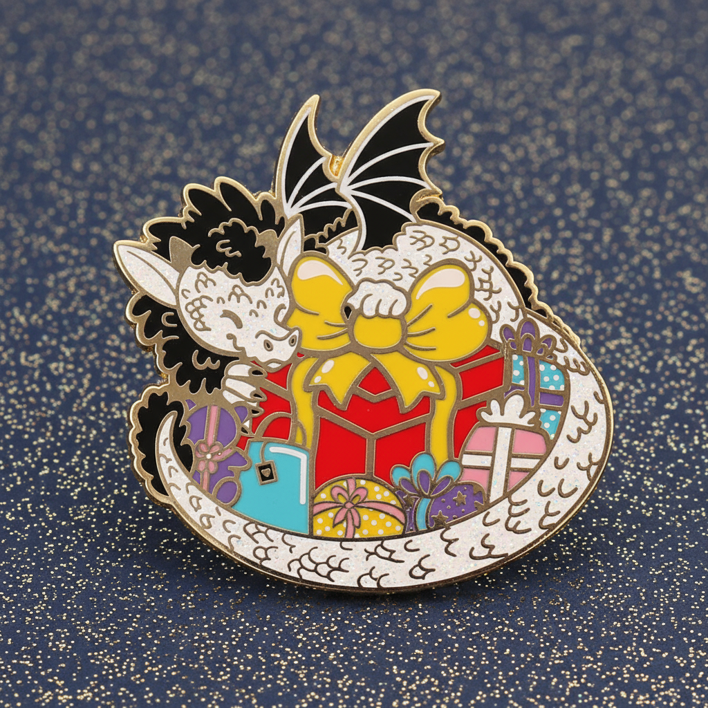 Gift Present Dragon Enamel Pin