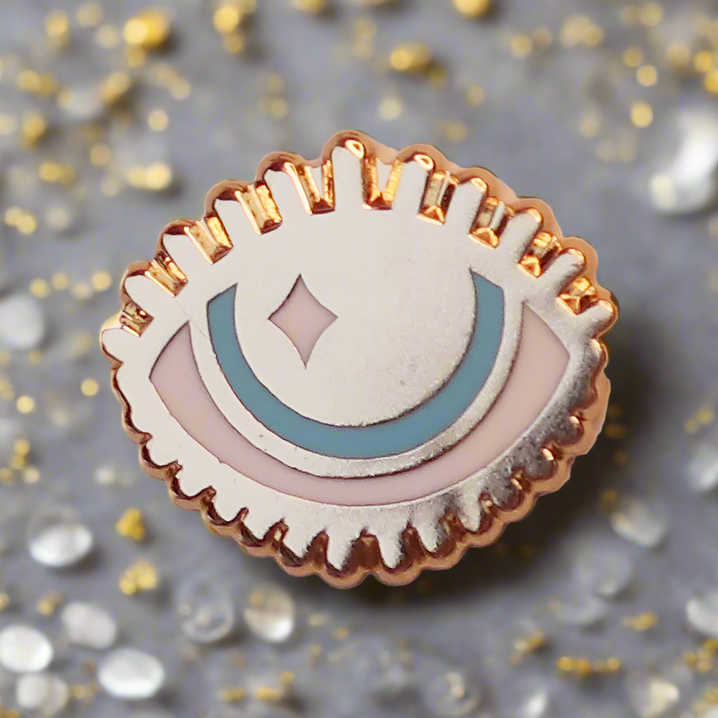 Gold Hooded Eye Mini Pin