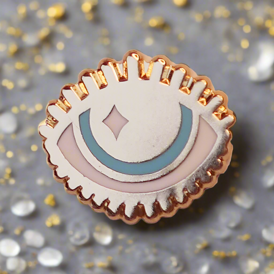 Gold Hooded Eye Mini Pin