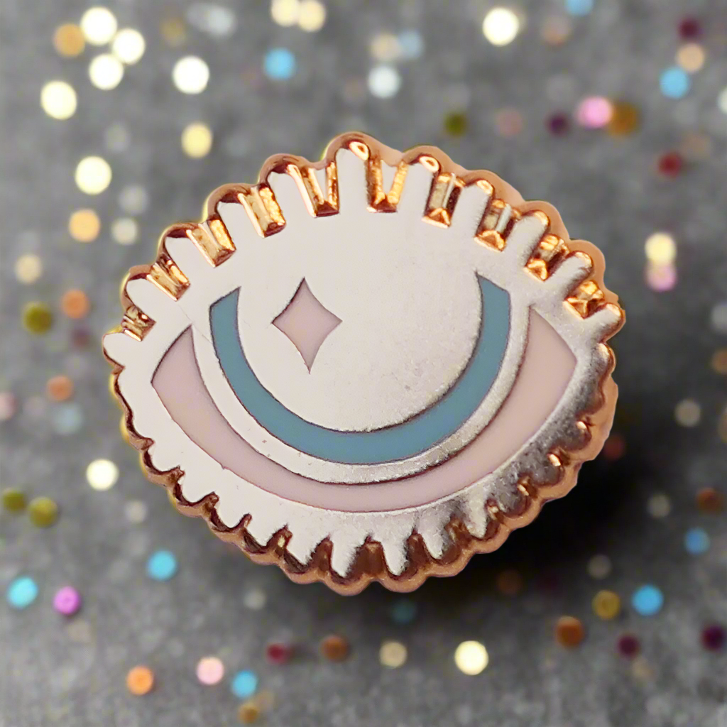 Gold Hooded Eye Mini Pin