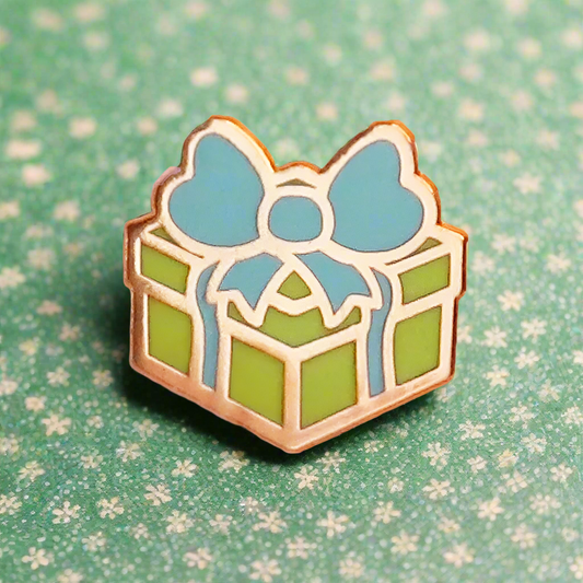 Green Present Mini Pin