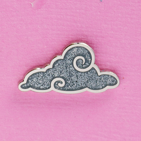 Grey Curly Cloud Mini Pin