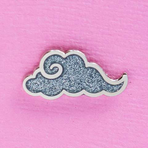 Grey Fluffy Cloud Mini Pin