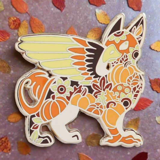 Autumn Gryphon Enamel Pin
