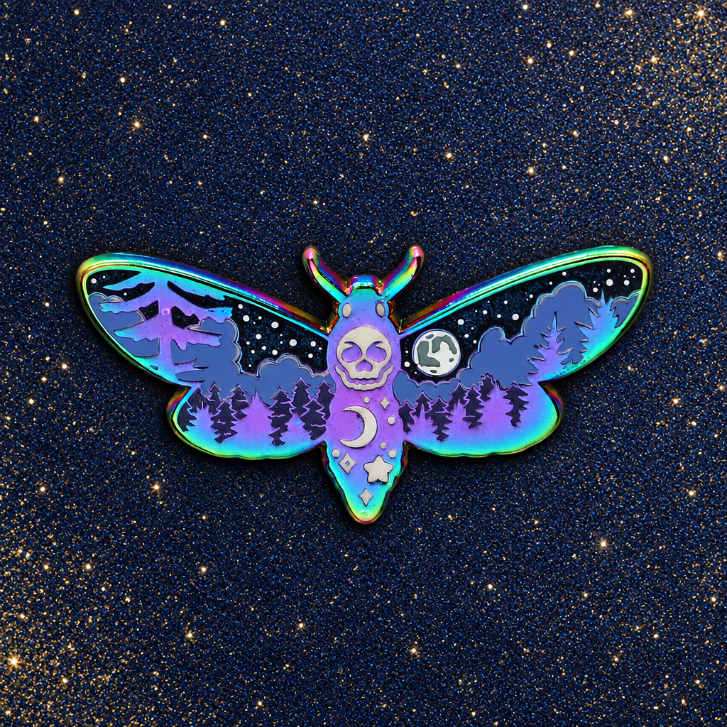 Midnight Moth Enamel Pin