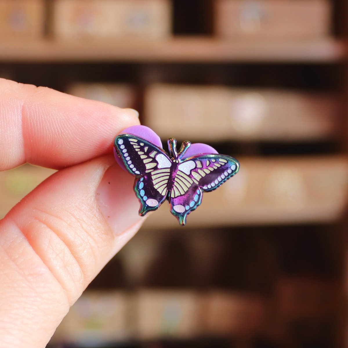 Swallowtail Butterfly Rainbow Metal Mini Pin