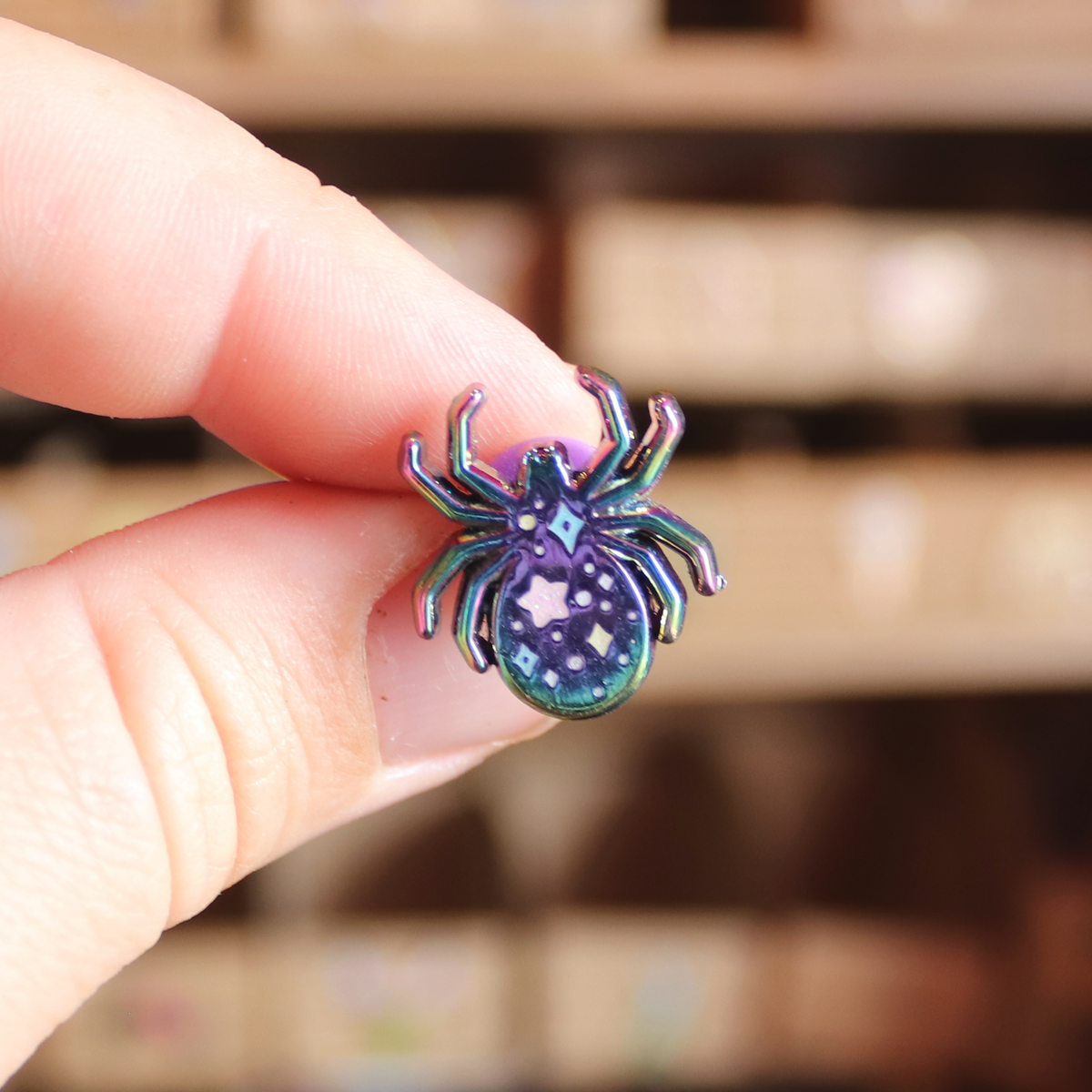 Spider Rainbow Metal Mini Pin